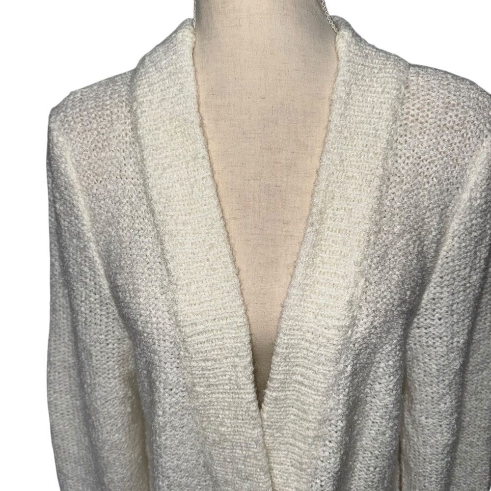 Cozy Grandma Style Solid White Women's Button Up Cardigan Sweater size L pockets - Picture 6 of 10